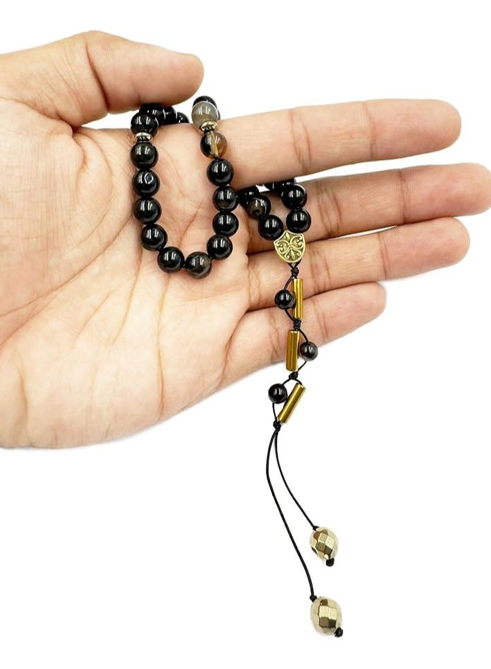 REBUY REBUY Sulemani agate Natural Sulemani Islamic Prayer Rosary Beads Tasbih Tasbeeh 33 beads - Image 4