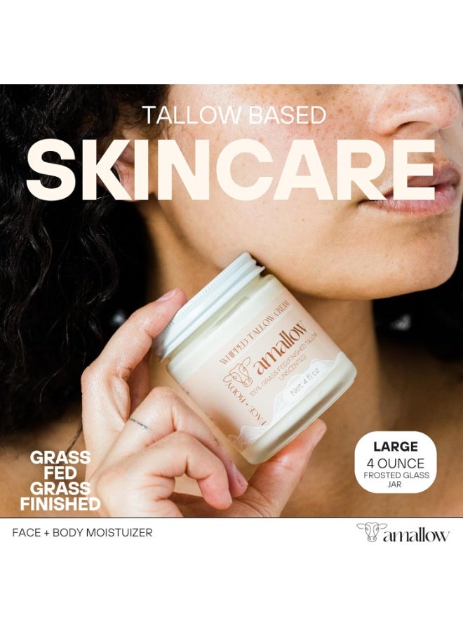 Amallow 100% Grass Fed Beef Tallow for Skin Care - Face + Body - Whipped Moisturizer for Sensitive Skin - Natural Lotion, 4 FL. oz. (Unscented) - Image 2