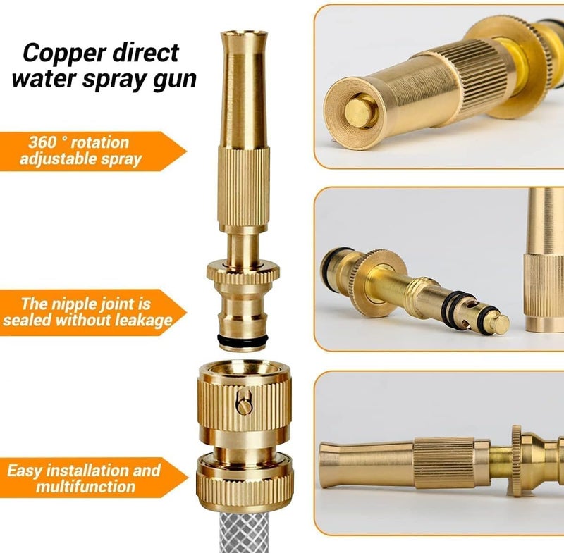 WELLUCK Heavy Duty Brass Water Spray Nozzle for 1/2" Hose Pipe, Bike Washing Spray Gun Machine, Water Pressure Gun for Car Wash, Water Gun - High Pressure Water Spray Gun (Multicoloured, Brass Nozzle) - Image 4