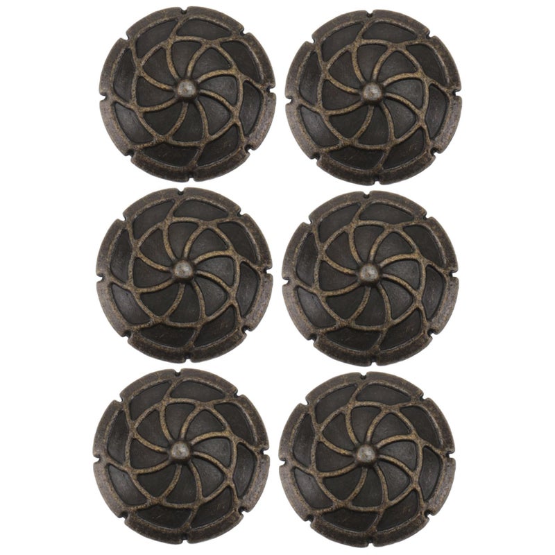 Solid Thickened Copper Cabinet Door Handles Retro Embossed Pattern Pulls for Wardrobe Drawer Furniture - Image 2