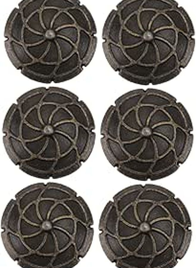 Solid Thickened Copper Cabinet Door Handles Retro Embossed Pattern Pulls for Wardrobe Drawer Furniture - Image 1