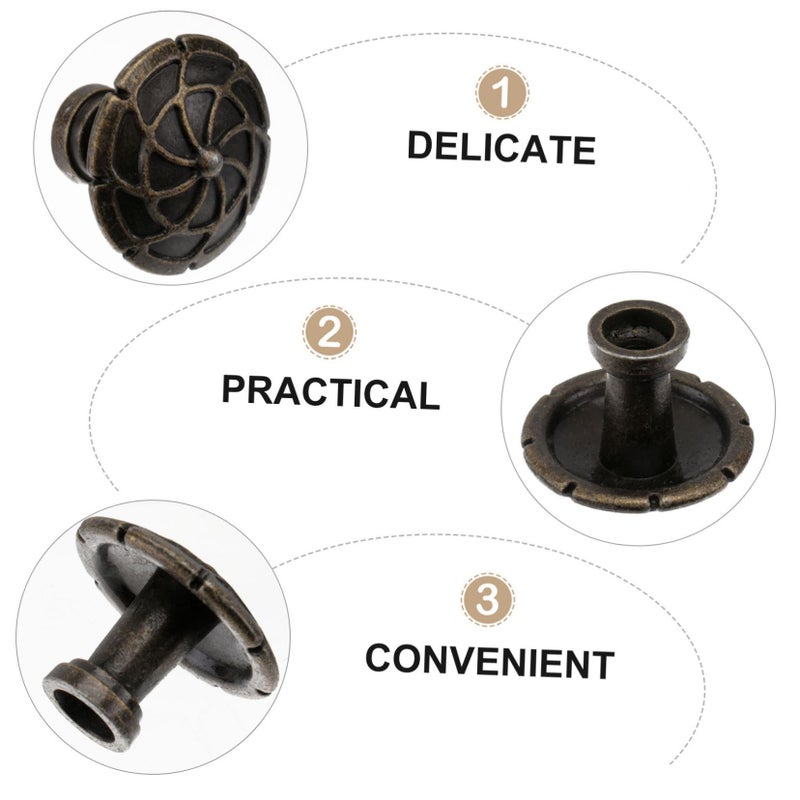 Solid Thickened Copper Cabinet Door Handles Retro Embossed Pattern Pulls for Wardrobe Drawer Furniture - Image 4