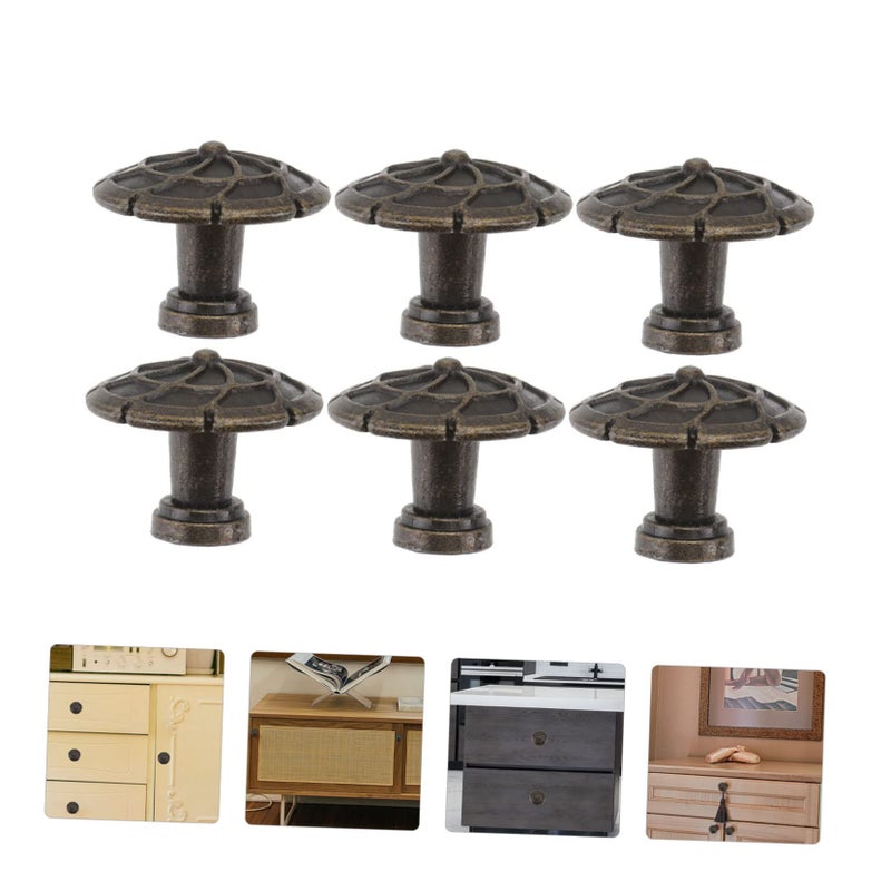 Solid Thickened Copper Cabinet Door Handles Retro Embossed Pattern Pulls for Wardrobe Drawer Furniture - Image 5