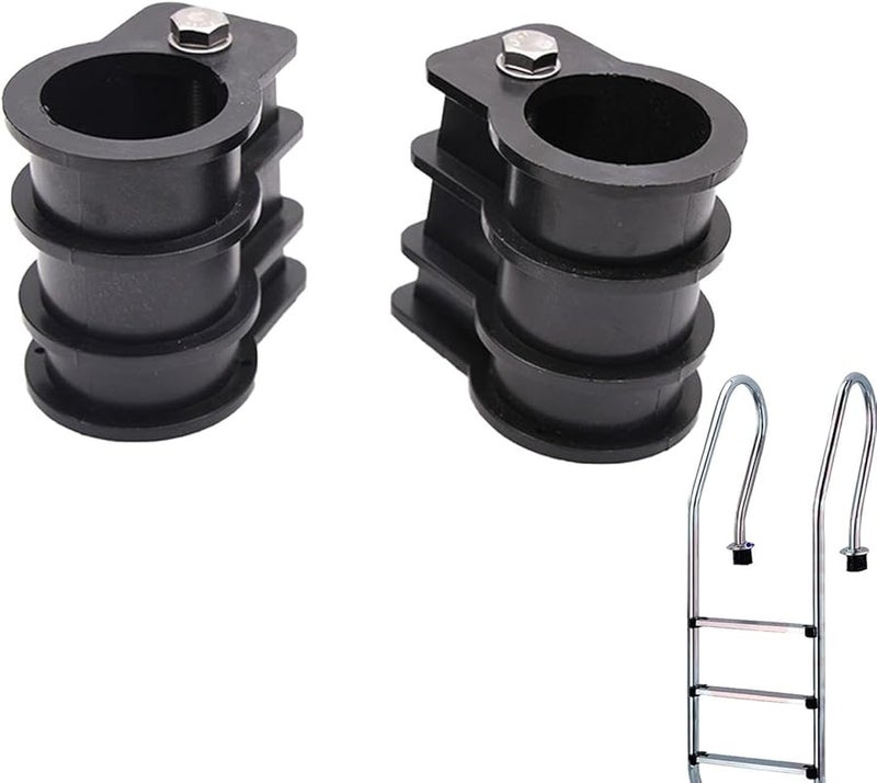 Black Rubber Ladder Bumpers Covers For Swimming Pool Ladder Pack of 2 - Image 2
