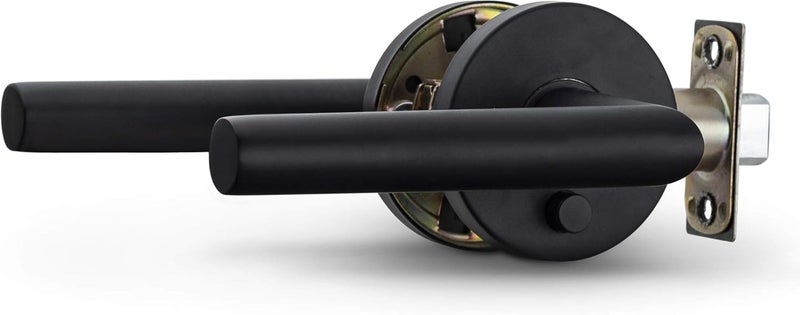 Berlin Modisch Privacy Lever Door Handle Sleek Round Easy to Open Locking Lever Set [for Bedroom or Bathroom] Reversible for Right & Left Sided Doors Heavy Duty - Iron Black Finish - Image 4