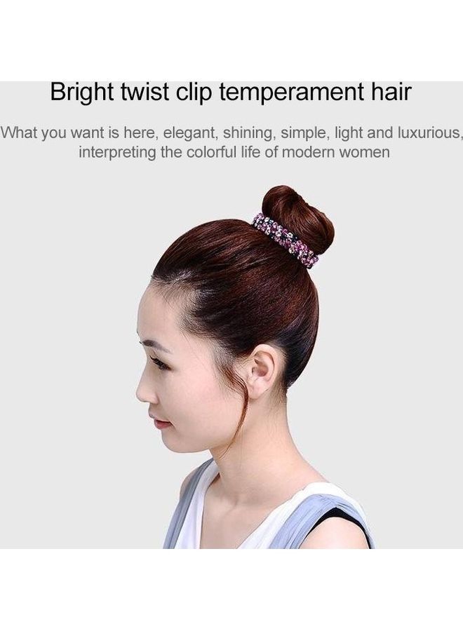 NIBEMINENT Rhinestone Flower Meatball Hair Claw Accessories Multicolour - Image 4