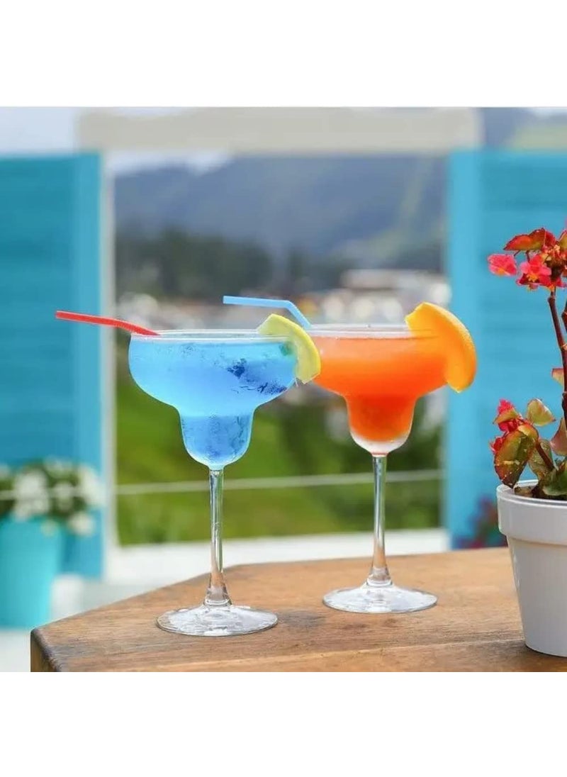 BLISS START BLISS START Margarita Glasses 200ml Crystal Clear Set of 4 Margarita Glasses Elegant Glassware for Margaritas Pina Coladas and Cocktails Clear  - Image 1