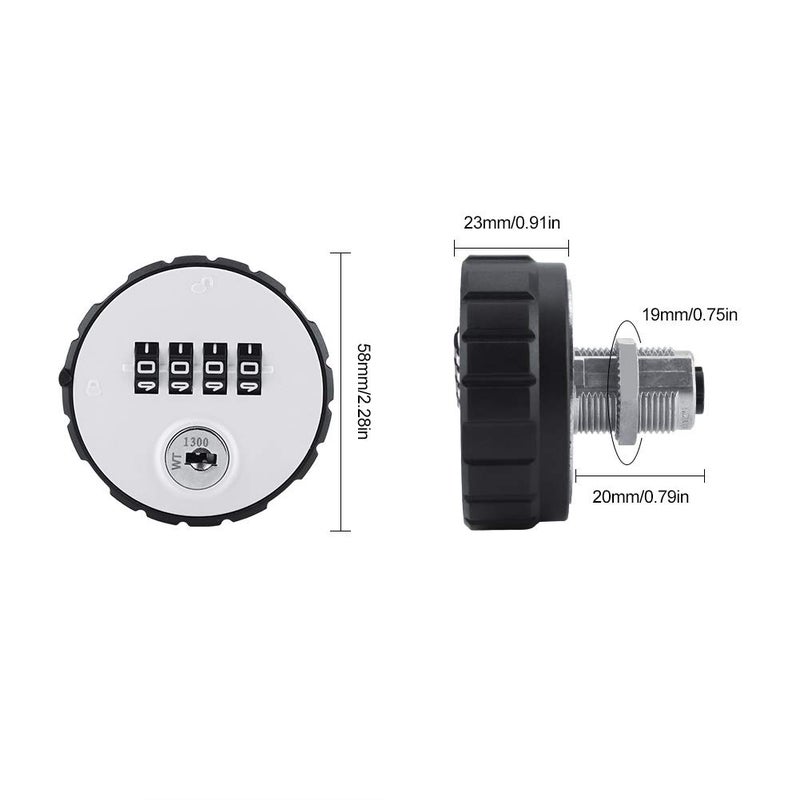 Digital Zinc Alloy Code Combination Cabinet Safe Lock, Password Safe Lock with Keys, 100 - Code Digital Lock for Tool Boxes Drawers Mailboxes School Lockers (Installation Thickness 20mm) - Image 3