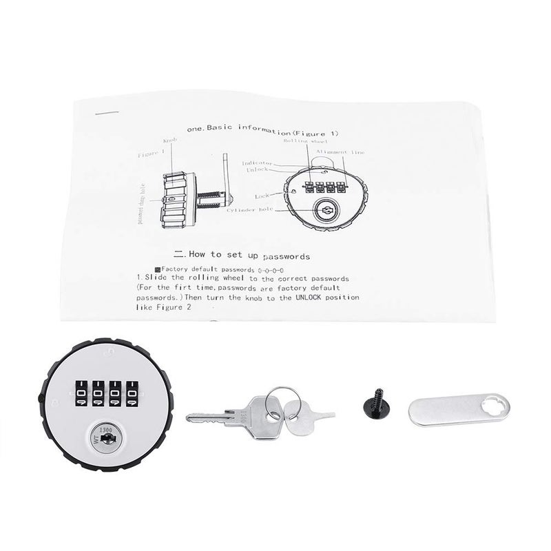 Digital Zinc Alloy Code Combination Cabinet Safe Lock, Password Safe Lock with Keys, 100 - Code Digital Lock for Tool Boxes Drawers Mailboxes School Lockers (Installation Thickness 20mm) - Image 1