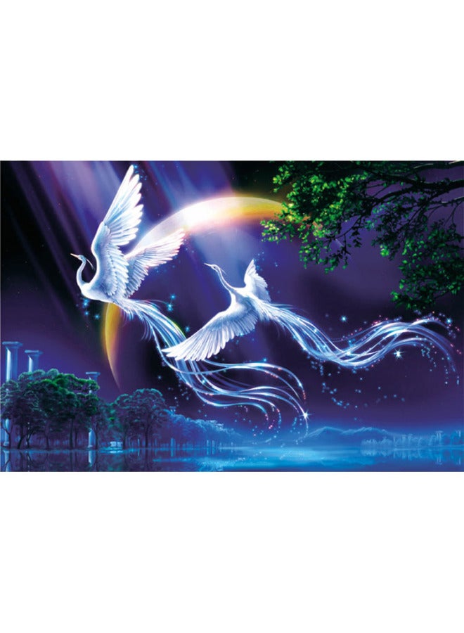 Itu Art Wooden Puzzle 1000 Oil Painting Starry Sky Monet Children's Educational Toys High Difficulty-Color:1000 Wing Double Flying Wooden Partition - Image 1