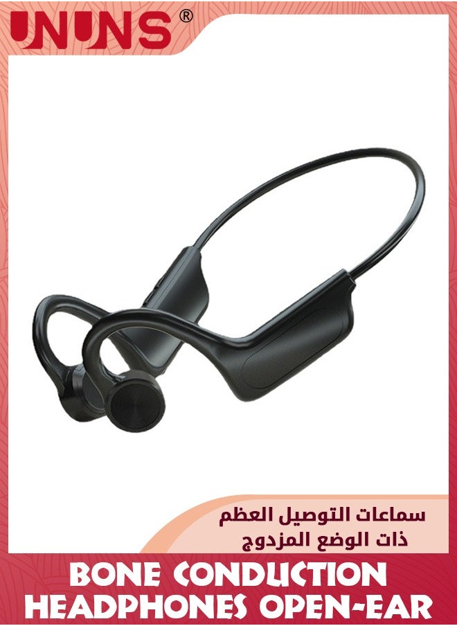 UNUNS Bone Conduction Headphones,Wireless Bluetooth 5.0 Open Ear Headphone,IPX6 Waterproof Headset With Microphone,Support TF Card,Long Battery Life,Sport Earphones For Runners Fitness Cycling  - Image 1