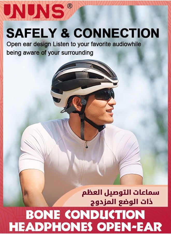 UNUNS Bone Conduction Headphones,Wireless Bluetooth 5.0 Open Ear Headphone,IPX6 Waterproof Headset With Microphone,Support TF Card,Long Battery Life,Sport Earphones For Runners Fitness Cycling  - Image 3