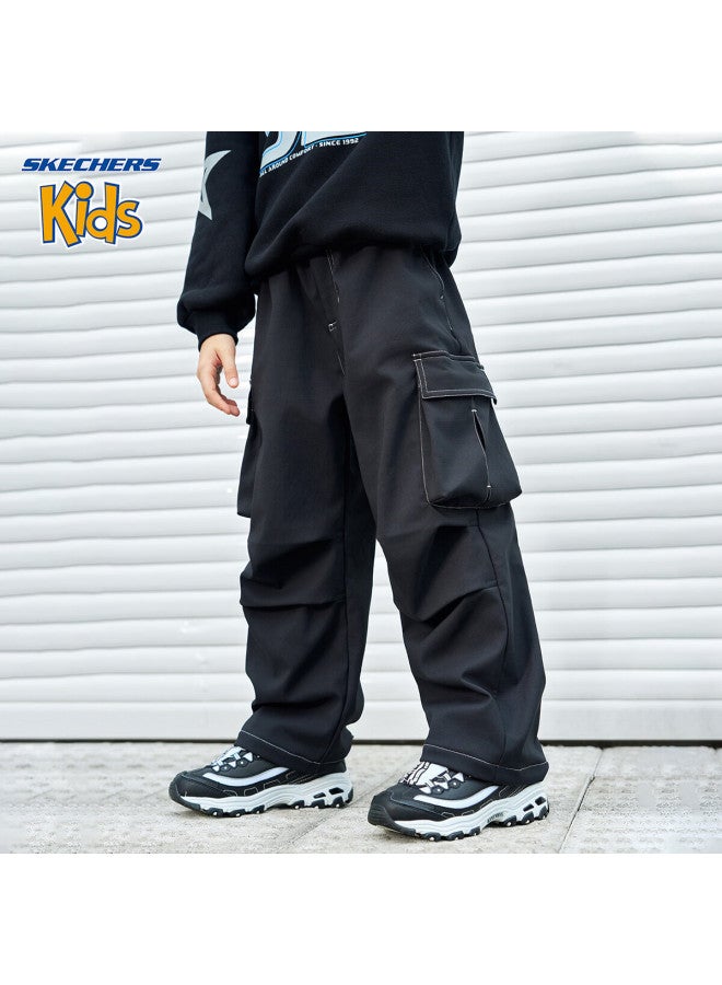 Skechers Kids Boys Cargo Pants Casual Trousers Carbon Black Size 120 - Image 1