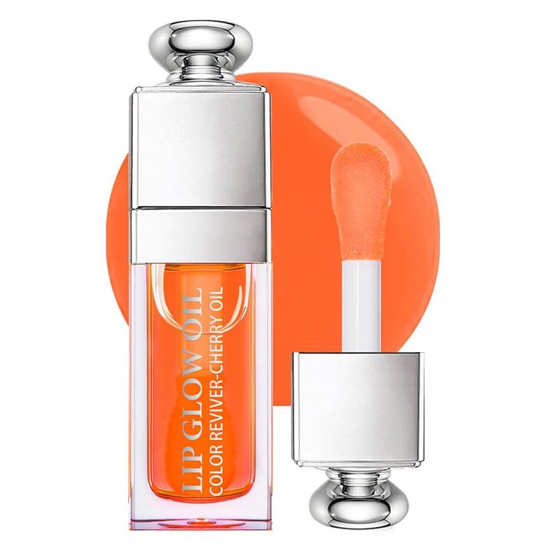 GECOMO Hydrating Lip Glow Oil, Moisturizing Lip Glow Oil, Nourishing Glossy Transparent Lip Oil, Plumping Lip Oil, Lip Balm, Non-sticky Tinted Toot Lip Balm for Lip Care (CORAL) 0.2 OZ - Image 1