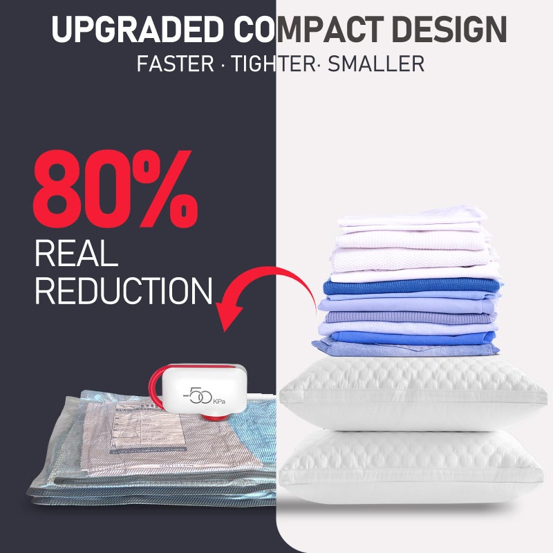 VMstr 15-Pack Vacuum Seal Bags for Clothing Travel, Carry-on Size for Luggage Compression Packing, Space Bags with Plug-in Electric Pump - Image 2