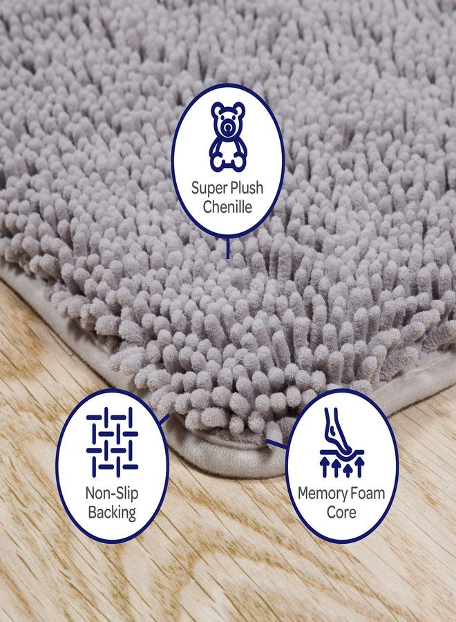 بيدفورد هوم سجادة حمام من قطعتين من إسفنج الذاكرة الرمادي من بيدفورد هوم، مقاس 32 بوصة × 21 بوصة × 1.25 بوصة - Image 4