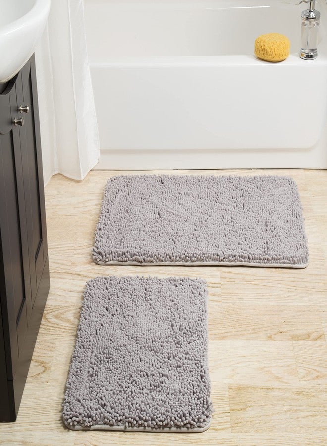 بيدفورد هوم سجادة حمام من قطعتين من إسفنج الذاكرة الرمادي من بيدفورد هوم، مقاس 32 بوصة × 21 بوصة × 1.25 بوصة - Image 3