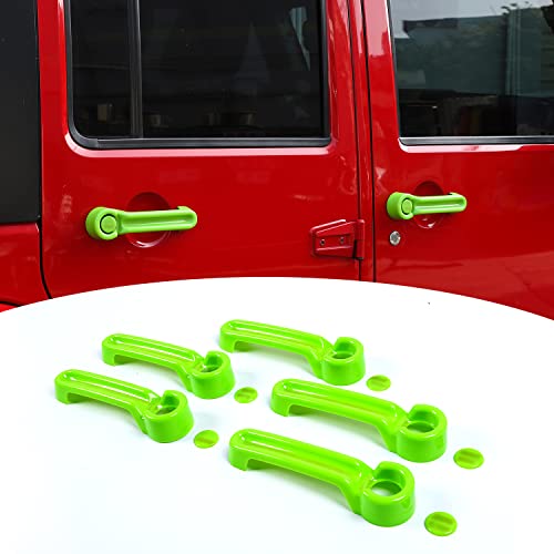 SQQP Door Handle Cover & Tailgate Handle Cover Inserts for 2007-2018 Jeep Wrangler JKU 4 Door/ 2008-2012 Jeep Liberty / 2007-2011 Dodge Nitro(Green - Image 1