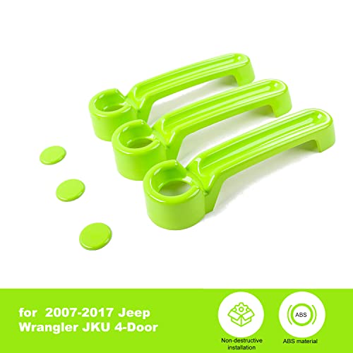 SQQP Door Handle Cover & Tailgate Handle Cover Inserts for 2007-2018 Jeep Wrangler JKU 4 Door/ 2008-2012 Jeep Liberty / 2007-2011 Dodge Nitro(Green - Image 4