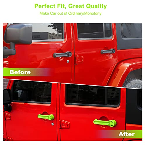 SQQP Door Handle Cover & Tailgate Handle Cover Inserts for 2007-2018 Jeep Wrangler JKU 4 Door/ 2008-2012 Jeep Liberty / 2007-2011 Dodge Nitro(Green - Image 2