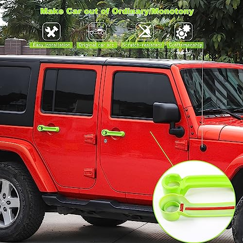 SQQP Door Handle Cover & Tailgate Handle Cover Inserts for 2007-2018 Jeep Wrangler JKU 4 Door/ 2008-2012 Jeep Liberty / 2007-2011 Dodge Nitro(Green - Image 3