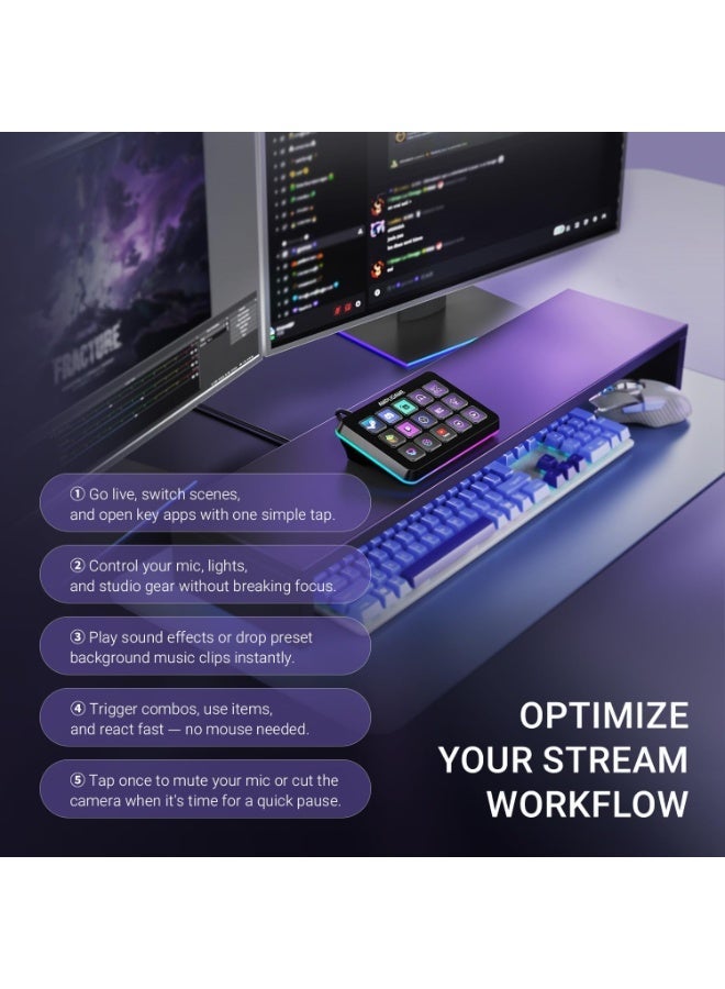 FIFINE AmpliGame Controller with 15 Macro Keys, Streaming Keyboard with Trigger Actions in OBS - Image 3