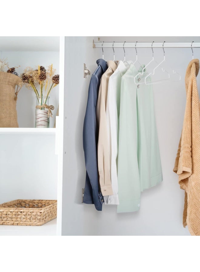 HOUSE DAY علاقات قمصان معدنية قوية إضافية 40 سم - عبوة 5 قطع - مطلية بالمطاط 70 جرام، غير قابلة للانزلاق، قوية، موفرة للمساحة (بيضاء) - Image 2