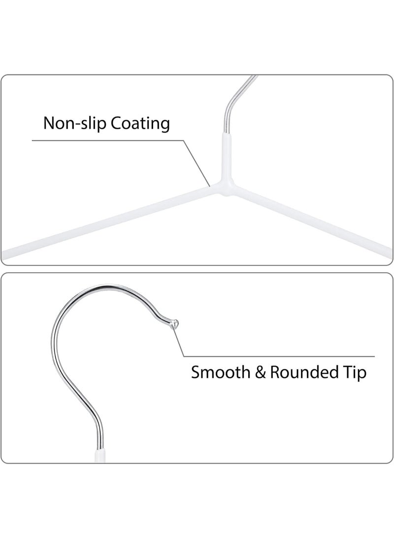HOUSE DAY علاقات قمصان معدنية قوية إضافية 40 سم - عبوة 5 قطع - مطلية بالمطاط 70 جرام، غير قابلة للانزلاق، قوية، موفرة للمساحة (بيضاء) - Image 4