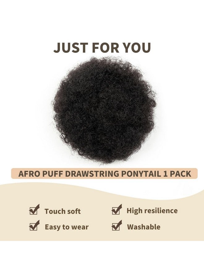 isheeny Afro Ponytail Small Afro Hair For Baby 4 Inch Black Afro Puff Drawstring Ponytail Human Hair 1 Pieces For Children Authentic And Stylish Hairpiece, Afro Curly Puff Style - Image 4