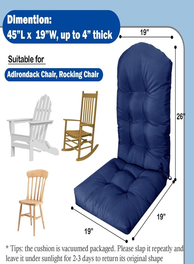 MQK Water-Repellent Adirondack Chair Cushion, Indoor/Outdoor Rocking Chair Cushion with Durable Ties and High Elasticity PP Cotton, Fade-Resistant High Back Patio Chair Cushion for Outdoor Furniture - Image 5