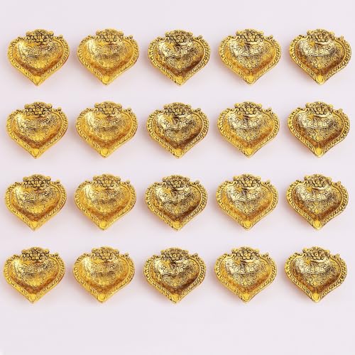 Indian-Shelf IndianShelf Pack of 20 Aarti Diyas – Premium Aluminium Paan Leaf Oil Lamps with Gold Finish, Traditional Pooja Items for Home Temple, Diwali Decoration & Festive Gift - Image 1