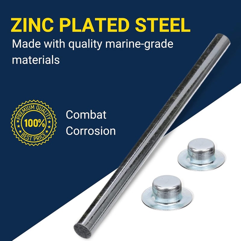 Tie Down | Zinc Boat Trailer Roller Shaft Rod | Corrosion-Resistant Support for Trailer Rollers | Includes 2 Pal Nuts| 5/8" x 9-1/4" - Image 4