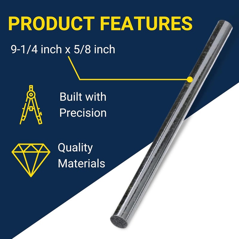 Tie Down | Zinc Boat Trailer Roller Shaft Rod | Corrosion-Resistant Support for Trailer Rollers | Includes 2 Pal Nuts| 5/8" x 9-1/4" - Image 2