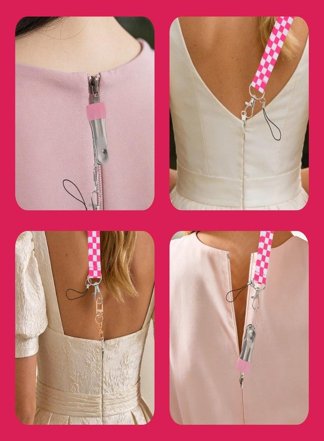 Fukaisu 2pcs Back Zipper Pull Helper with Hooks, Single-Hand Zipper Assistant for Tight Dresses Boots Shoes Skirts Bags, Convenient Zip Puller Aid Tool for Alone Women Seniors Travelers & Long Nails (Pink) - Image 5
