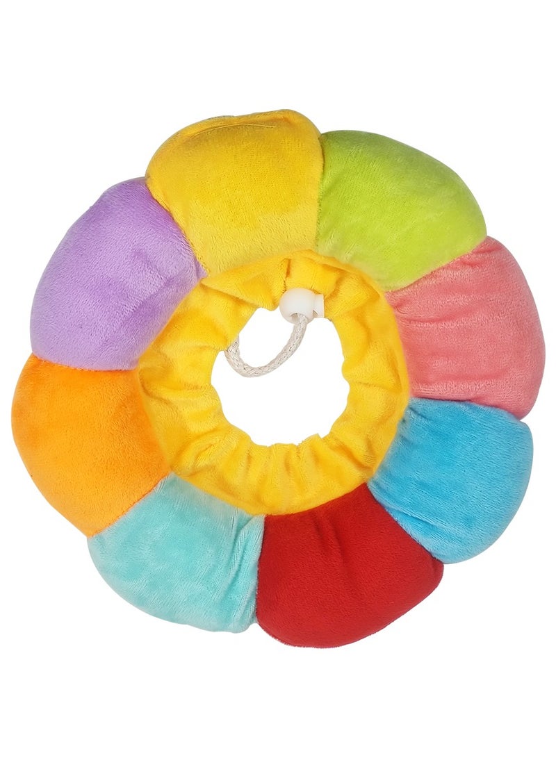 NNC PETS Pet recovery collar with soft fabric cotton, Cat neck cone after Surgery, Adjustable, Wound healing protective, Elizabethan collar for Anti- Scratch & Bite, Ideal for Small pets, 26cm (Multicolor) - Image 1