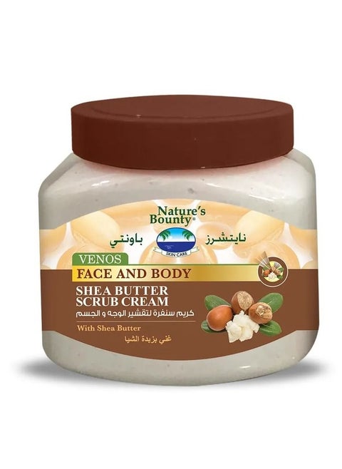 Nature's Bounty Shea Butter Scrub Cream – Deep Moisturizing & Exfoliating Cream for Face & Body, 300ml