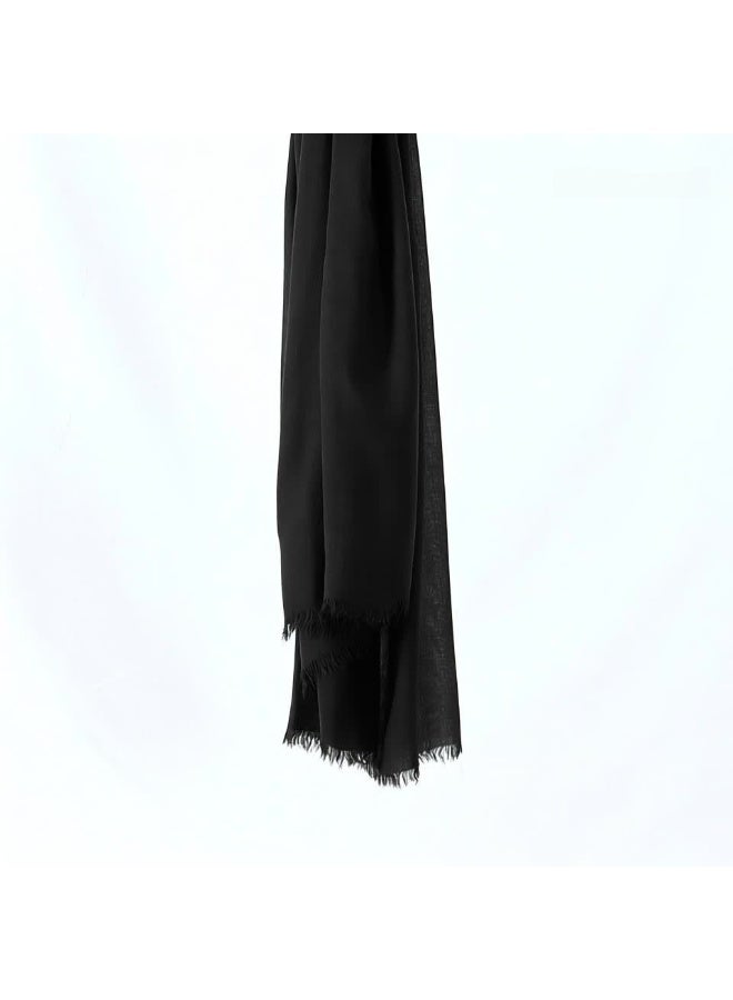 FLOWER Plain Cotton Modal Veil - Black - Image 5