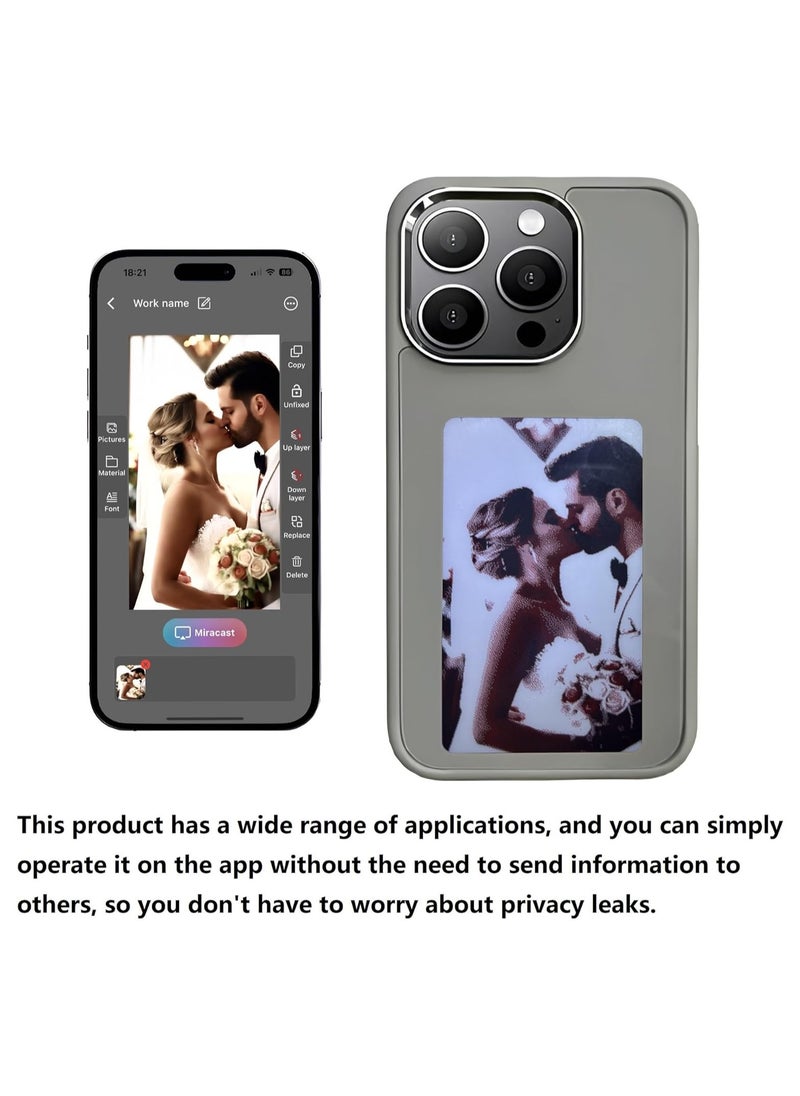 NFC smart E ink screen Display mobile phone case cover for iphone 16 Pro max DIY grey