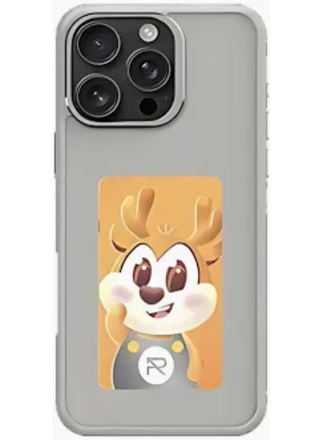 جراب هاتف ذكي بشاشة NFC INK لهاتف iPhone 16 Pro Max - رمادي - Image 1