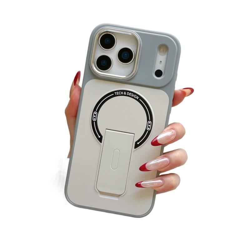 غطاء MagSafe بTPU + PC باللون رمادي مغناطيسي بوظيفة حامل من مادة TPU لـ iPhone 17 / 17 Air / 17 Pro / 17 Pro Max مع مغناطيس قوي وحامل قائم مع مقاوم للصدمات مع حماية من السقوط - Image 1