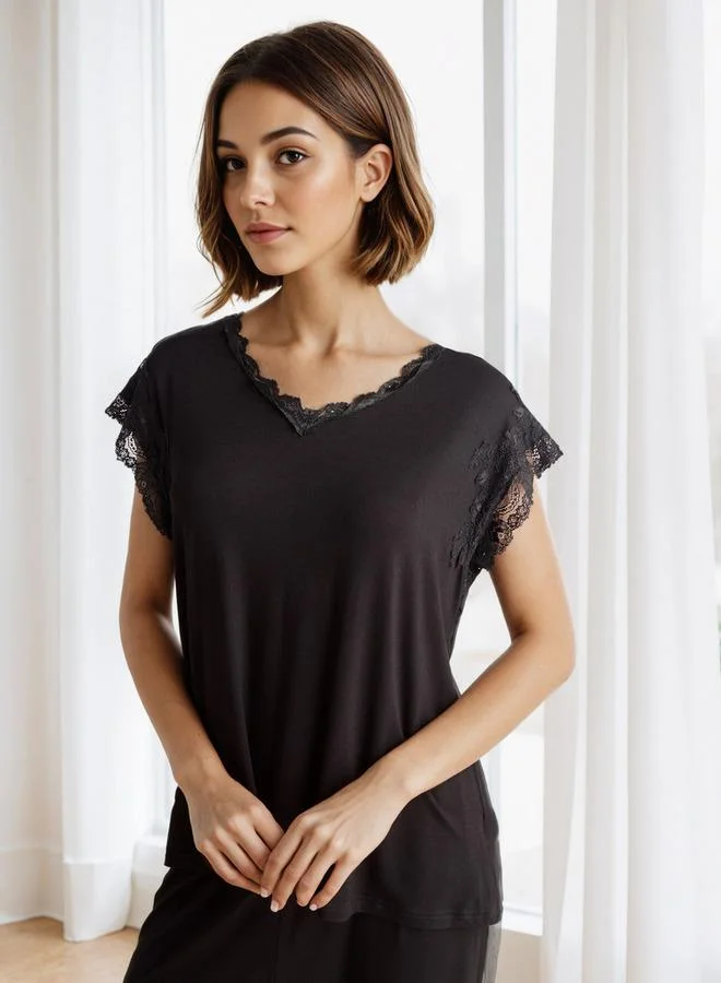 سبلاش فيڤ طقم بيجامة بدانتيل