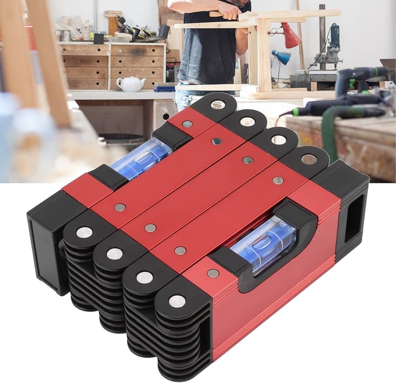 28 بوصة أداة مستوى قابلة للطي متعددة الزوايا 4 فقاعات دقيقة لأعمال النجارة وتحسين المنزل - Image 5