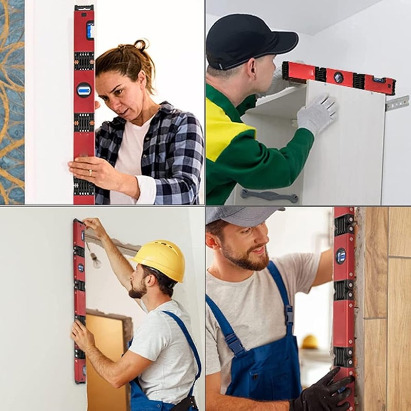 28 بوصة أداة مستوى قابلة للطي متعددة الزوايا 4 فقاعات دقيقة لأعمال النجارة وتحسين المنزل - Image 4