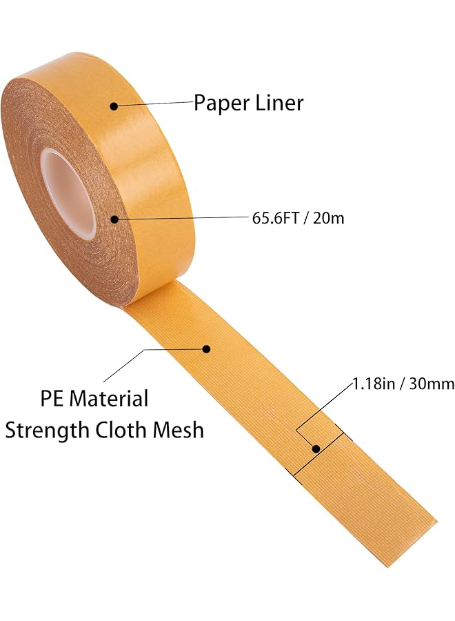 erorex Double Sided Fabric Tape Heavy Duty，Durable Duct Cloth Tape，Hand Tearable，Super Sticky For Carpets Rugs And Clothing Etc. 1.18In X 65.6Ft - Image 2