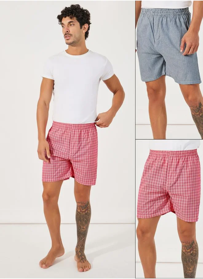 Styli Pack of 2 - Checked Assorted Woven Boxers