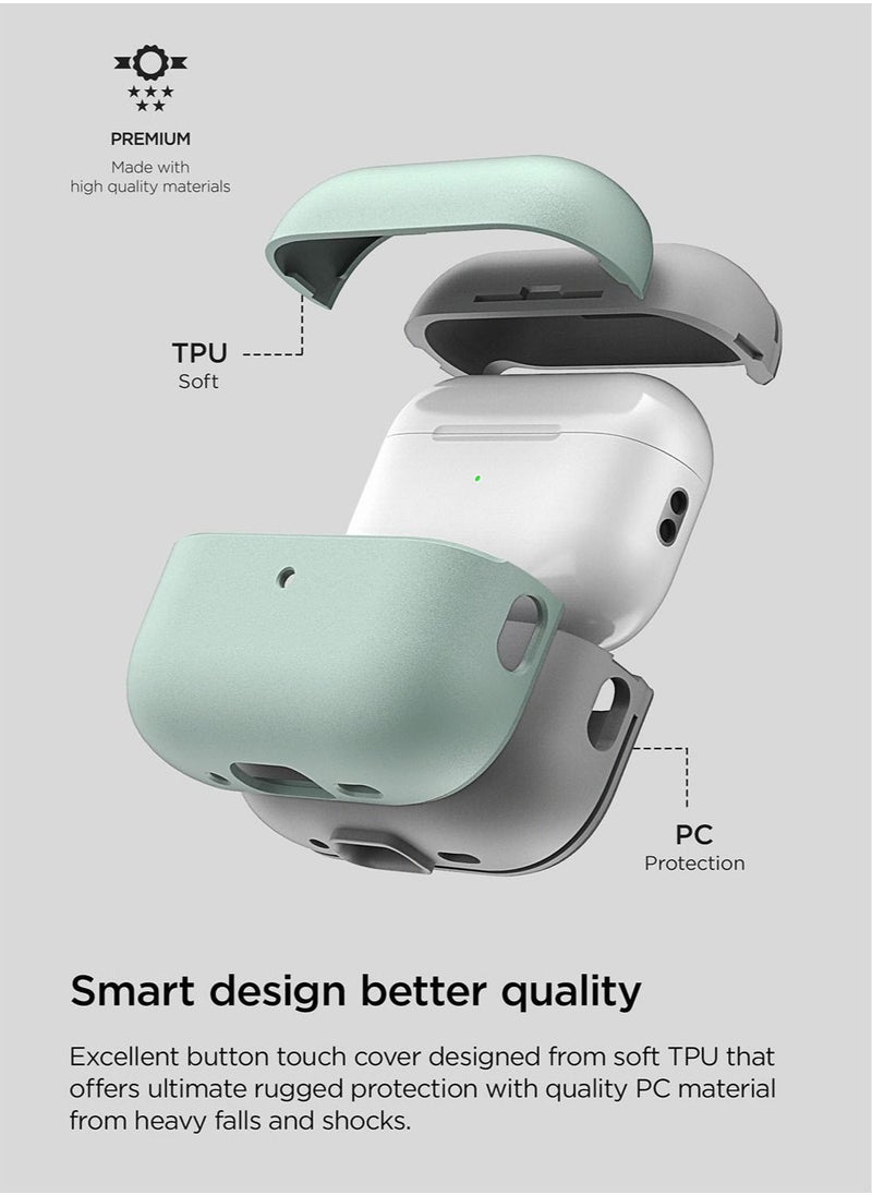 VRS Design - Modern for Airpods Pro 2nd Generation Case (2022) Airpods Pro 2 Case Cover with Leather Strap - Marine Green - Image 1
