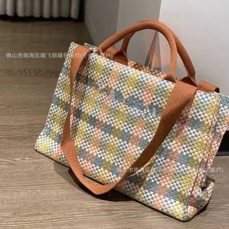 Straw Woven Bag For Women, Summer Embroidered Ins-Style Handbag, Shoulder Bag, Crossbody Tote Bag, Large Capacity, Suitable For Commuting - Image 1