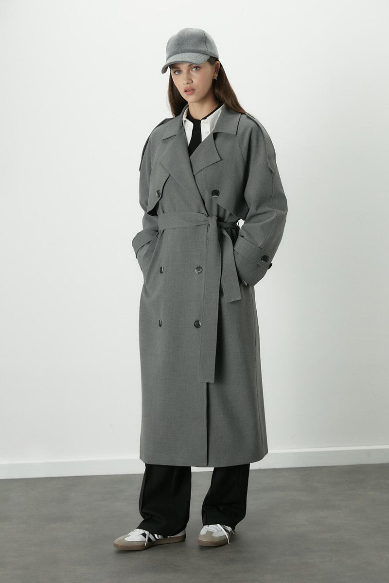 Manuka Premium Oversize Trench Coat Gray  - Image 3
