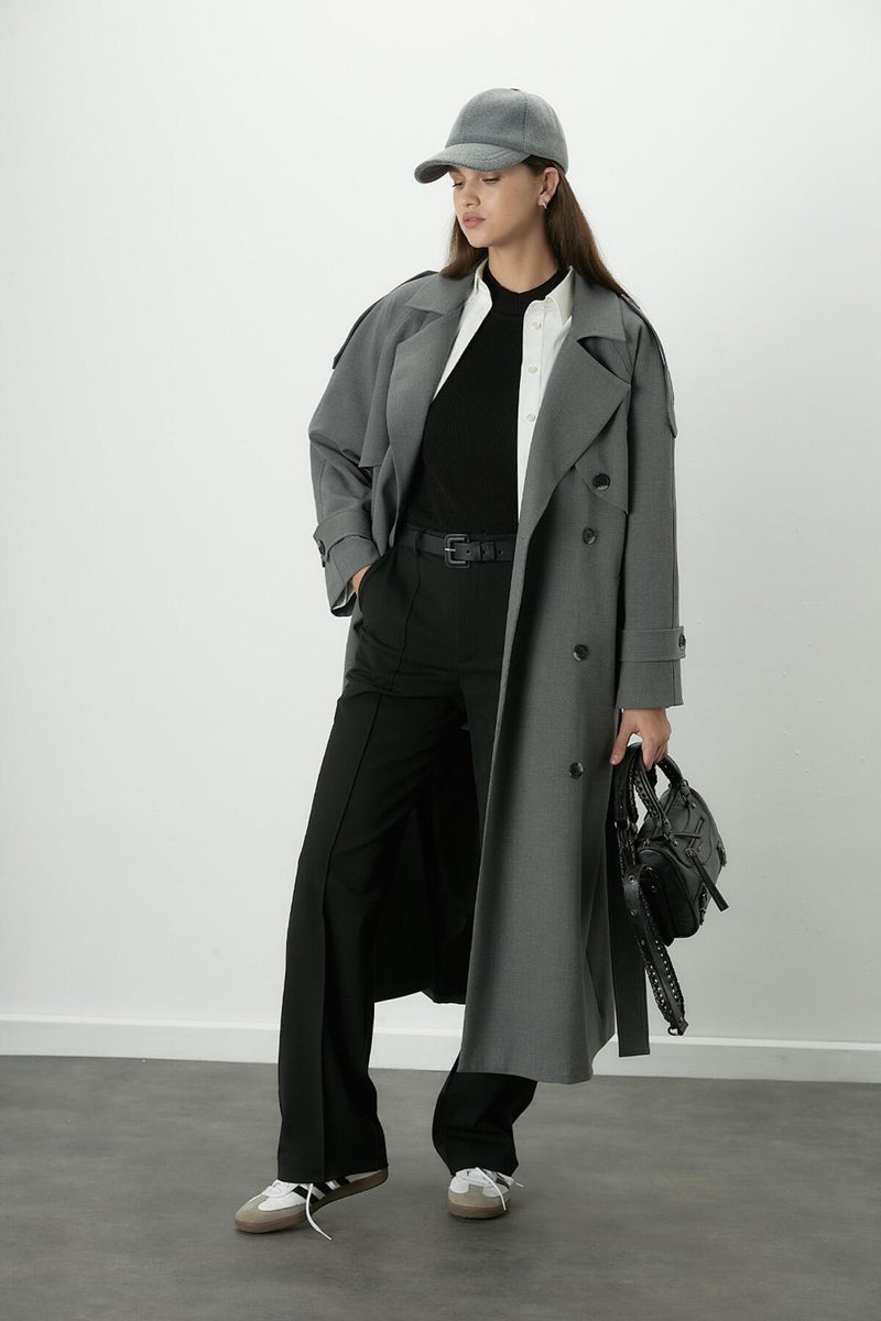 Manuka Premium Oversize Trench Coat Gray  - Image 4