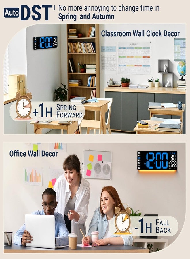 ANSOPER 16.5" Large Digital Wall Clock: Wall Mount Decor Clock Large Display for Classroom Dorm Office Game Living Room, House Warming Gifts New Home, Christmas Birthday Gift for Mom Dad Seniors Teen Blue - Image 5
